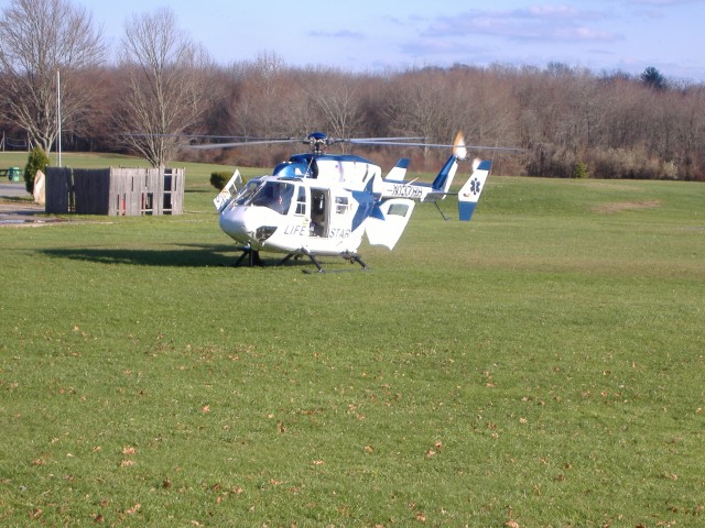 Lifestar landing at Crandall's Field for MVA 11/04